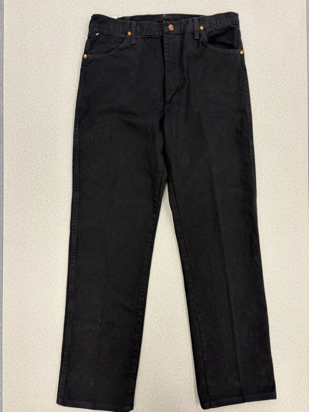 Wrangler Men's Original Fit Cowboy Cut Black Denim Jeans size 35x36